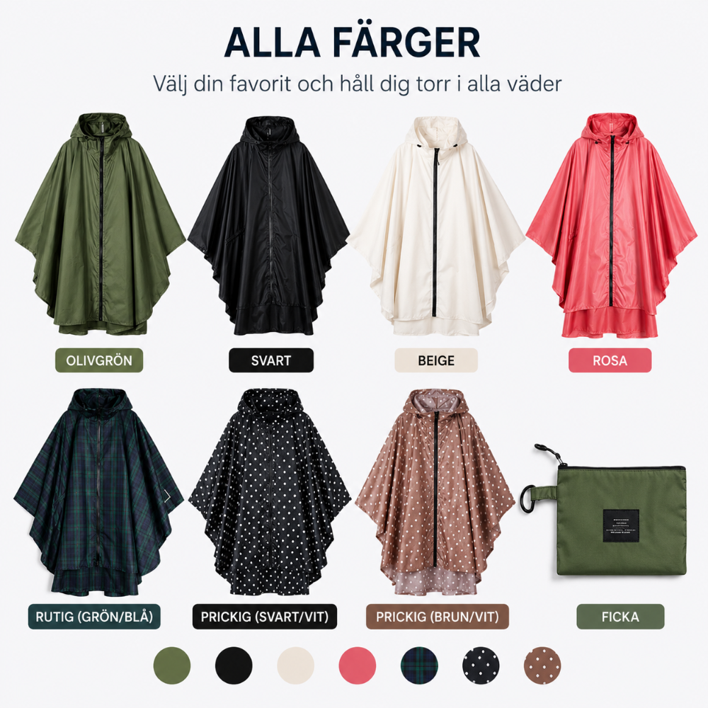 Regnponcho för dam och herr