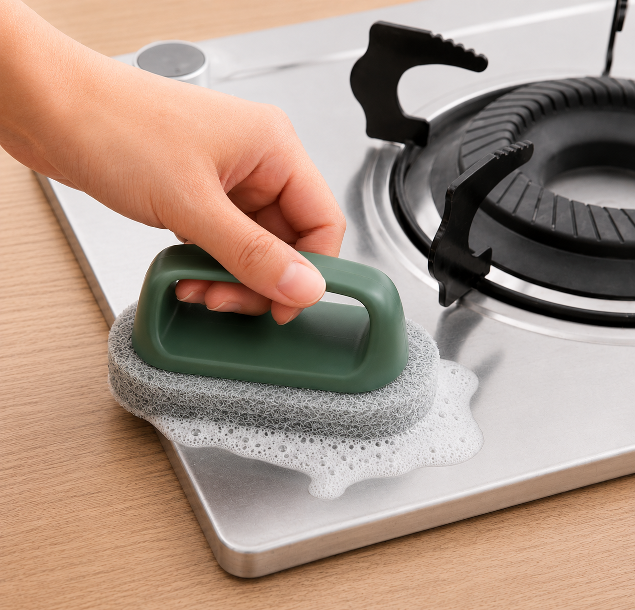 MagicClean Rengöringssvamp med handtag - Tar bort rost, fett & fastbrända rester