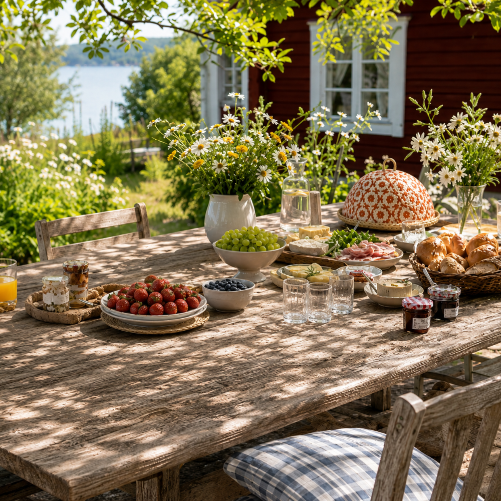 Handvävd Frukt- & Brödkorg med Lock