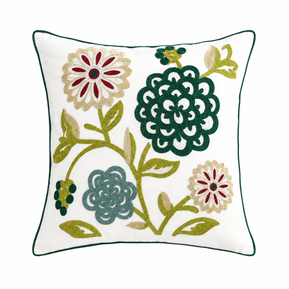 Broderat Kuddfodral i Bomull