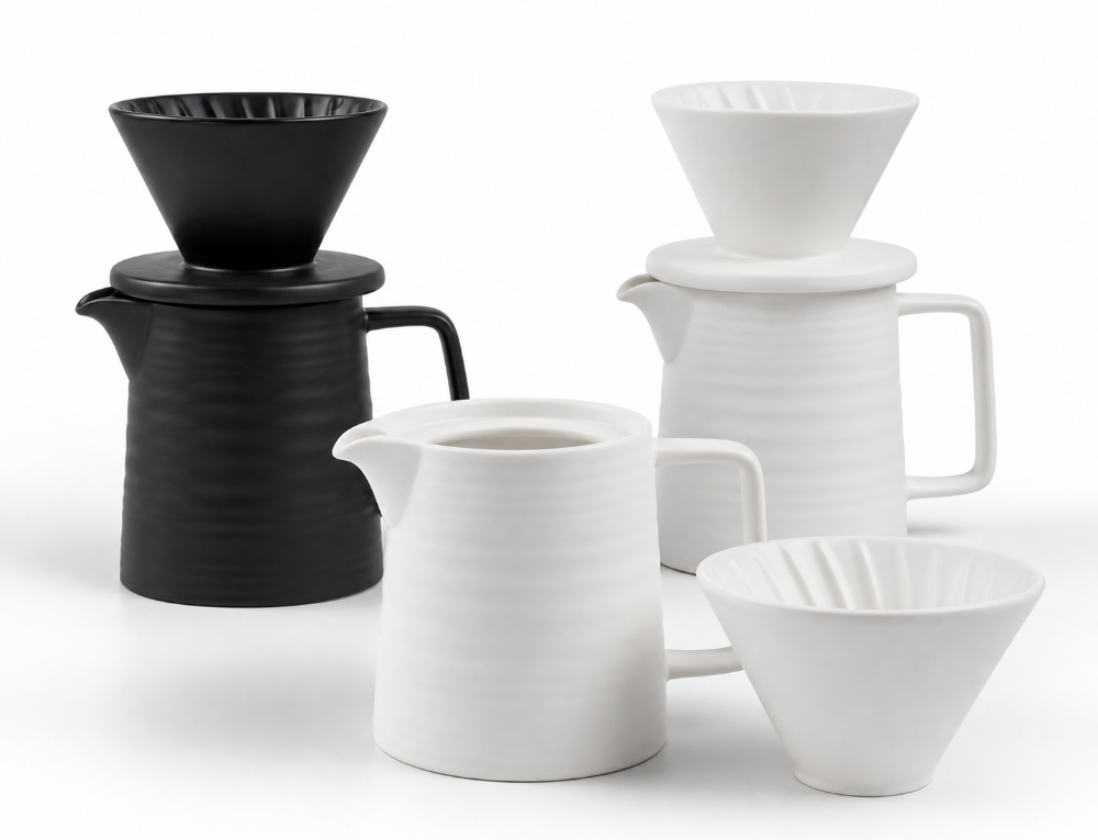 Pour over-kaffeset i keramik