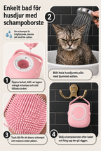 Schampoborste i mjuk silikon för hund och katt